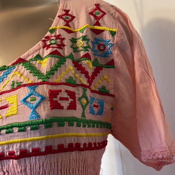 ROYAL MODA. Peach 🍑 color Embroidered, lace, buttons, Womens DRESS  size XL - Picture 7 of 16